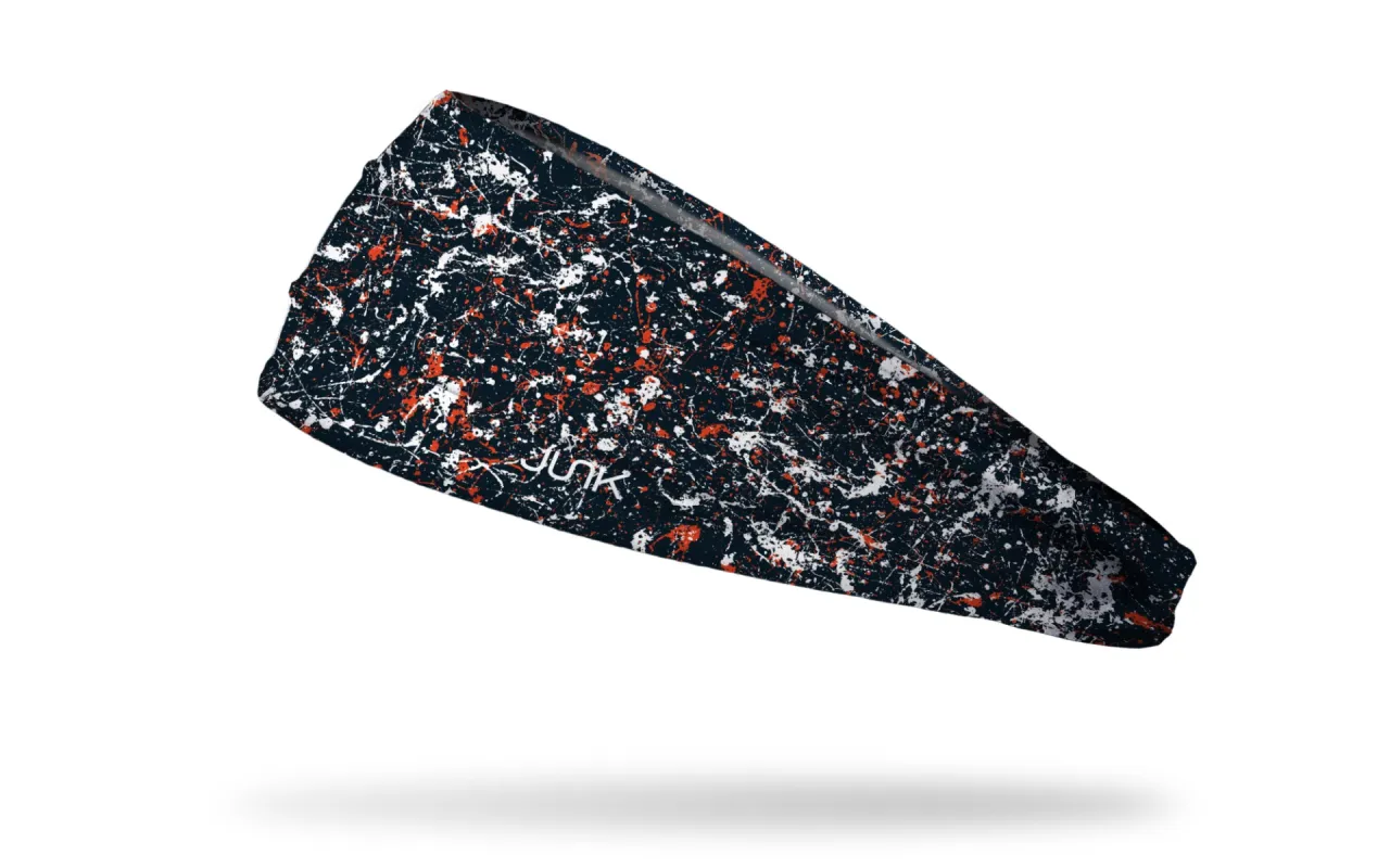 Navy Burnt Orange Splatter Big Bang Lite Headband sold by JUNK Brands