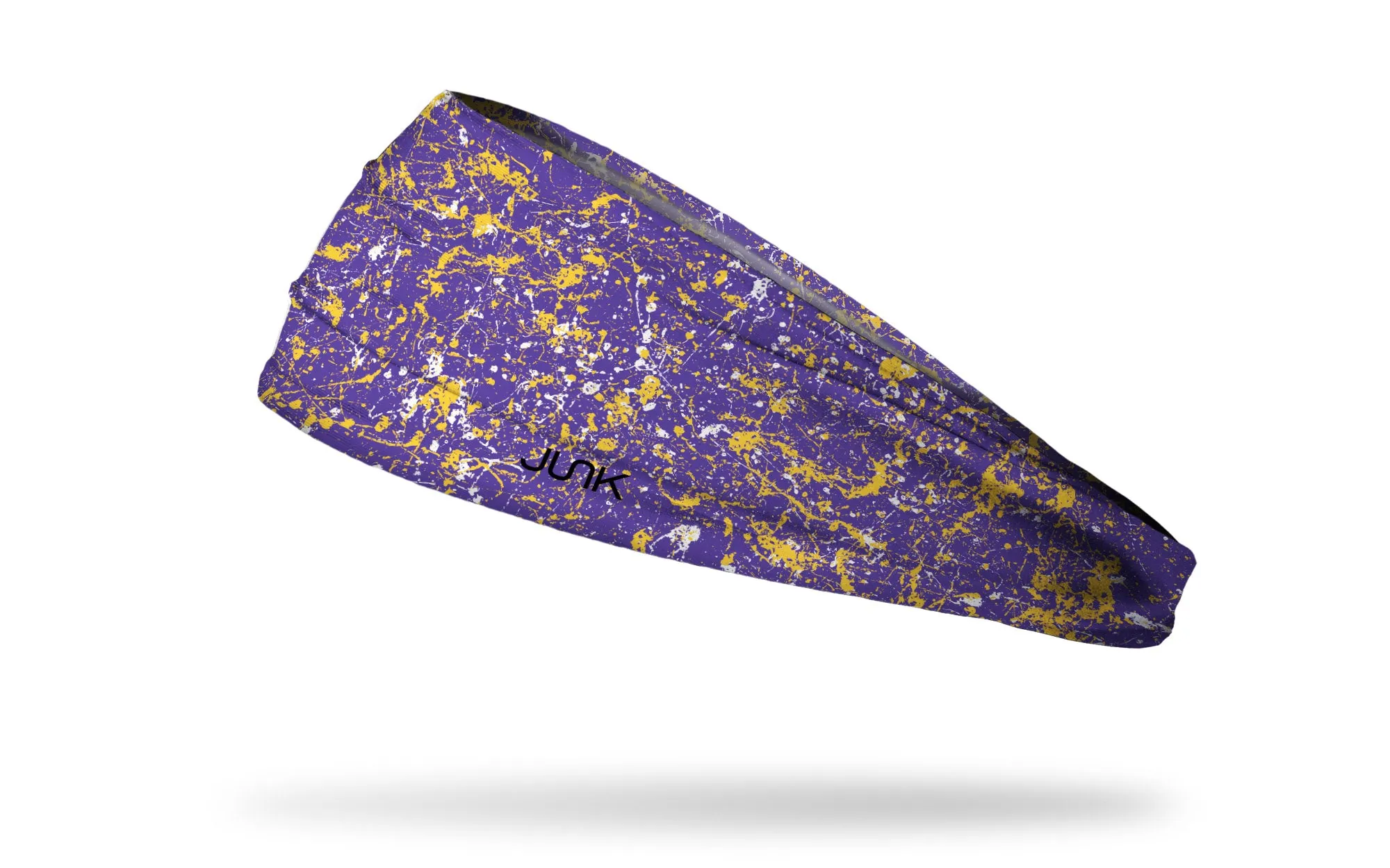 Purple Gold White Splatter Big Bang Lite Headband sold by JUNK Brands