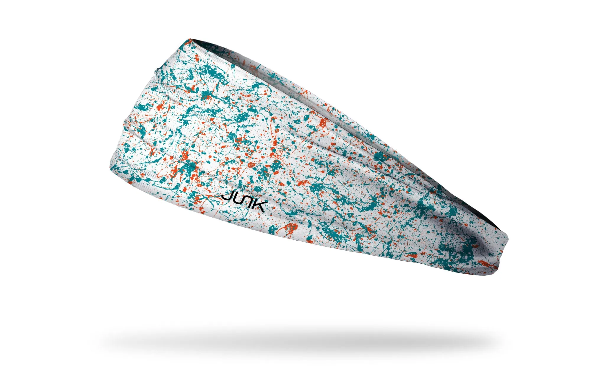 White Aqua Orange Splatter Big Bang Lite Headband sold by JUNK Brands