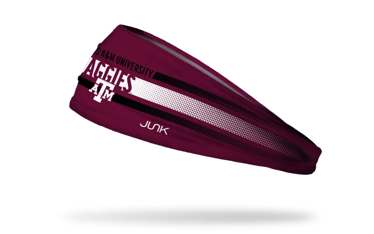 Texas A&M University: Faded Stripe Big Bang Lite Headband sold by JUNK Brands