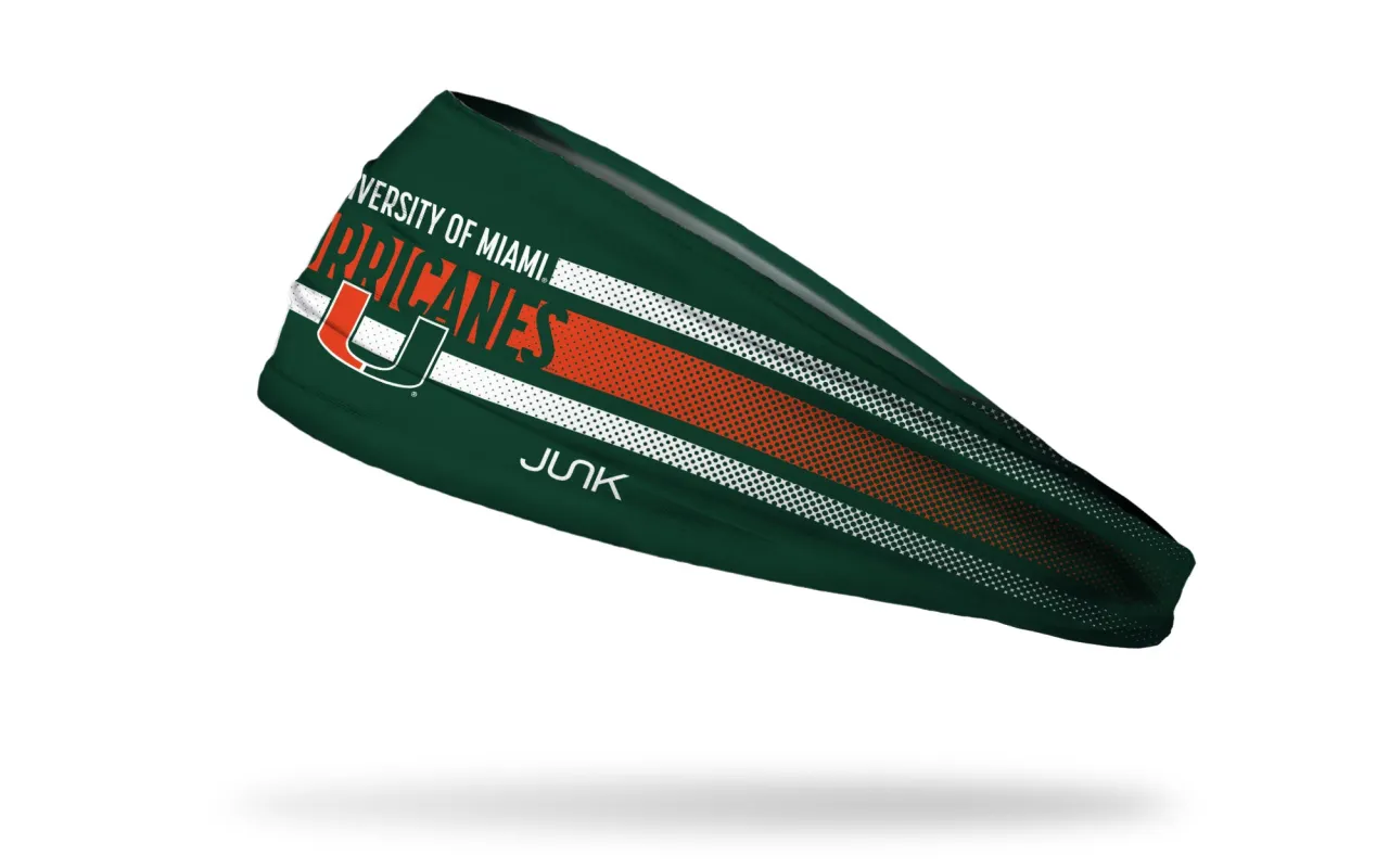 University of Miami: Faded Stripe Big Bang Lite Headband sold by JUNK Brands