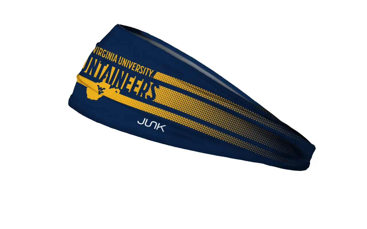 West Virginia University: Faded Stripe Big Bang Lite Headband sold by JUNK Brands