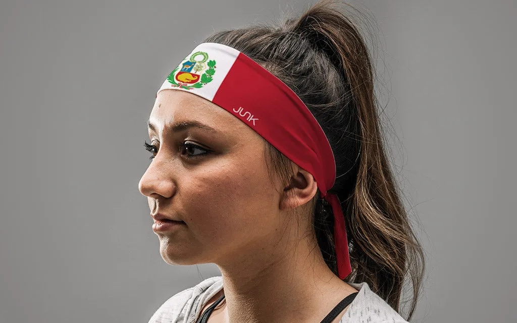 Peru Flag Tie Headband sold by JUNK Brands product image thumbnail 3
