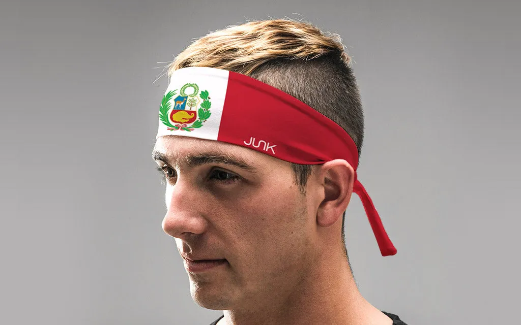 Peru Flag Tie Headband sold by JUNK Brands product image thumbnail 4