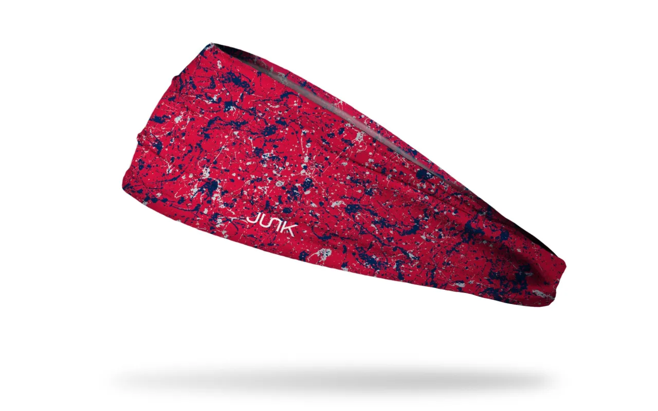 Red Midnight Silver Splatter Big Bang Lite Headband sold by JUNK Brands