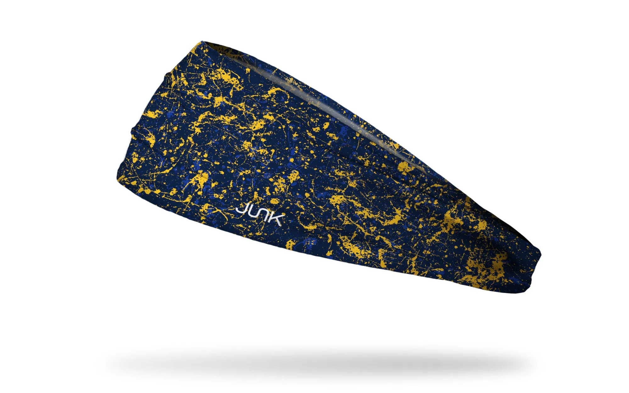 Navy Yellow Blue Splatter Big Bang Lite Headband sold by JUNK Brands