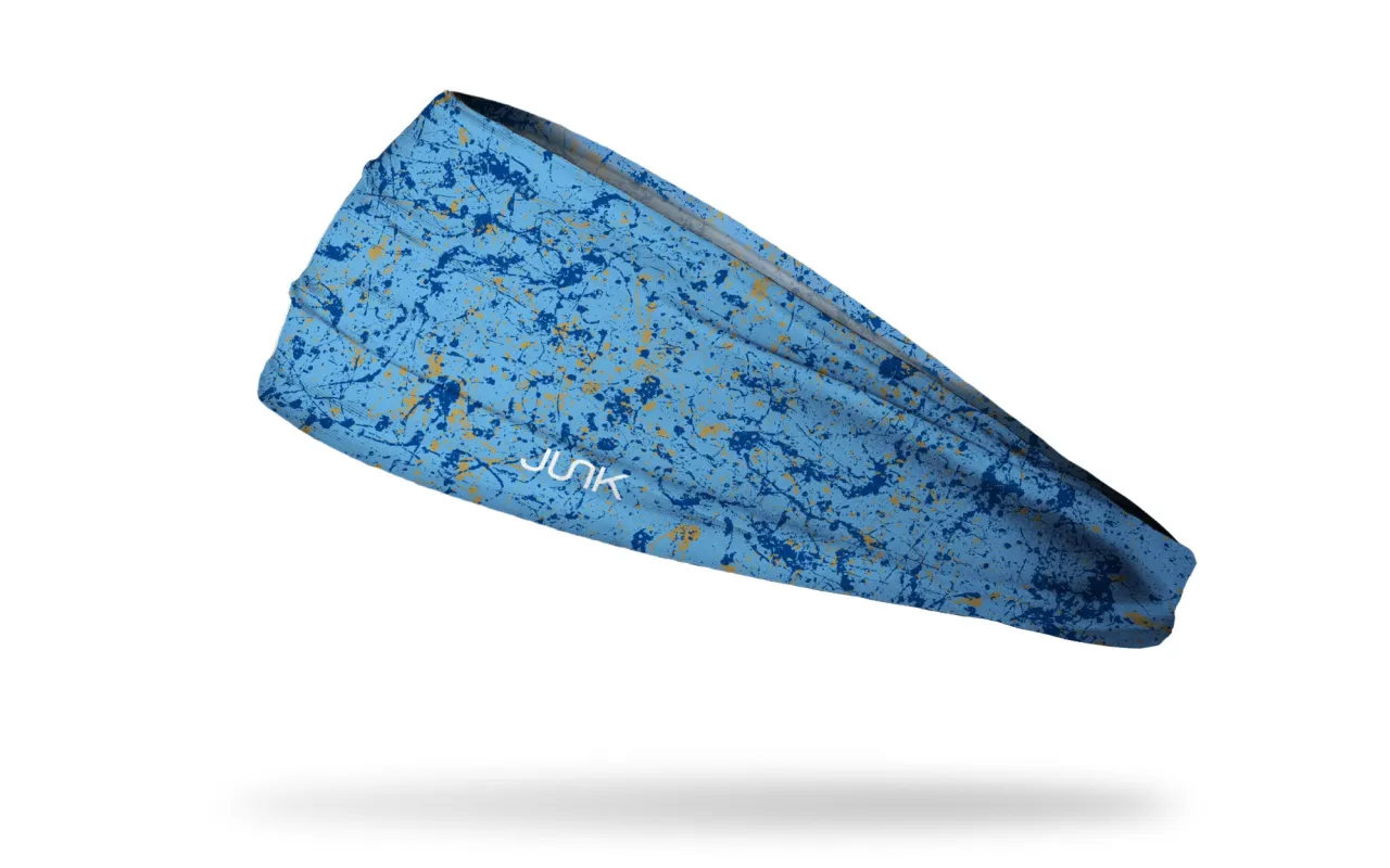 Light Blue Royal Splatter Big Bang Lite Headband sold by JUNK Brands