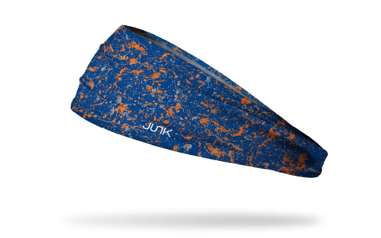 Blue Orange Gray Splatter Big Bang Lite Headband sold by JUNK Brands