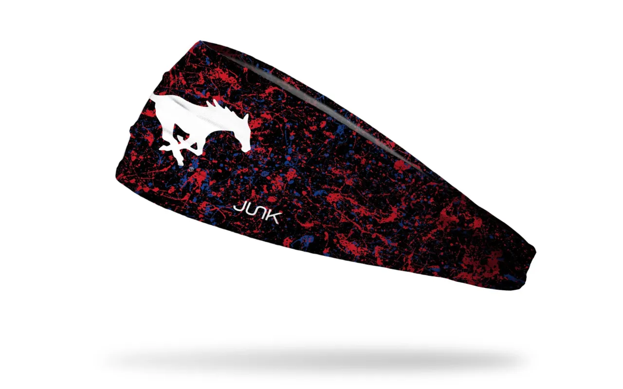 Southern Methodist University: Splatter Big Bang Lite Headband sold by JUNK Brands