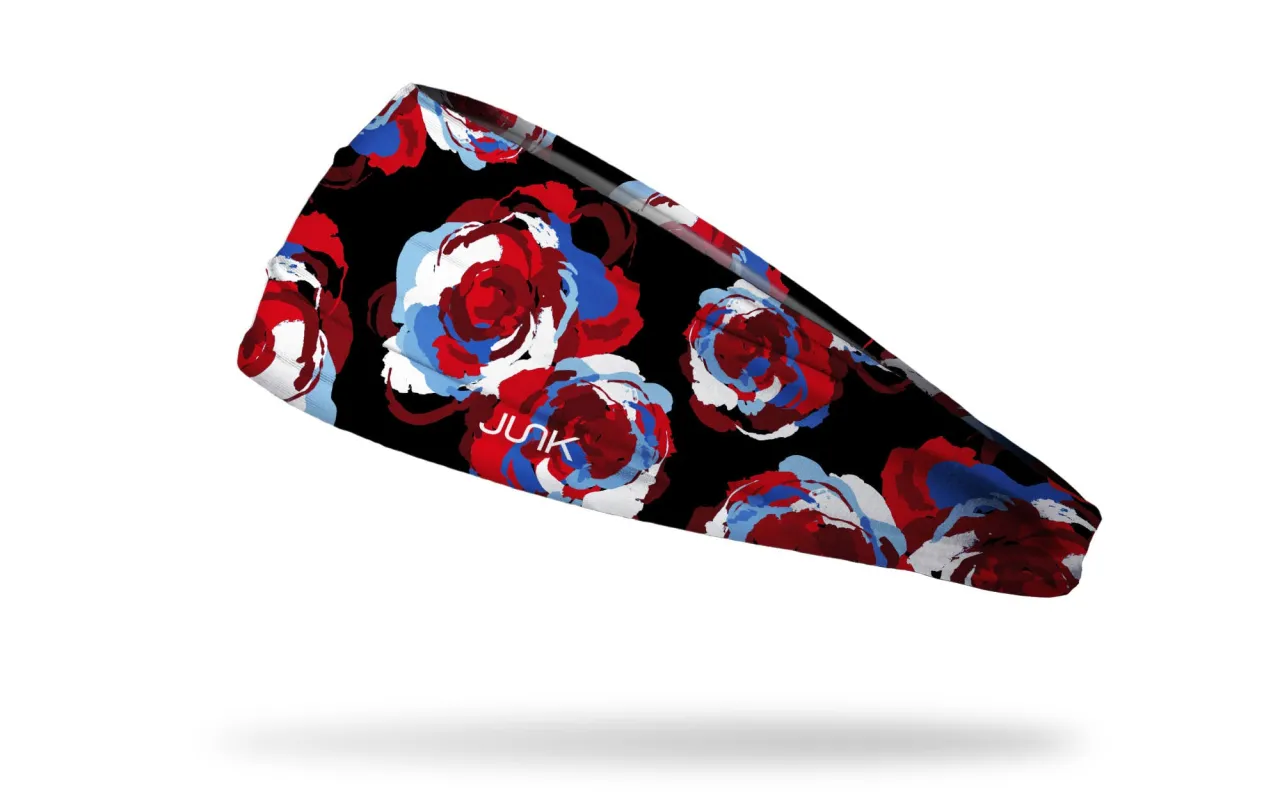 Red White and Roses Big Bang Lite Headband sold by JUNK Brands