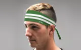 Varsity Stripe (Green) Tie Headband sold by JUNK Brands