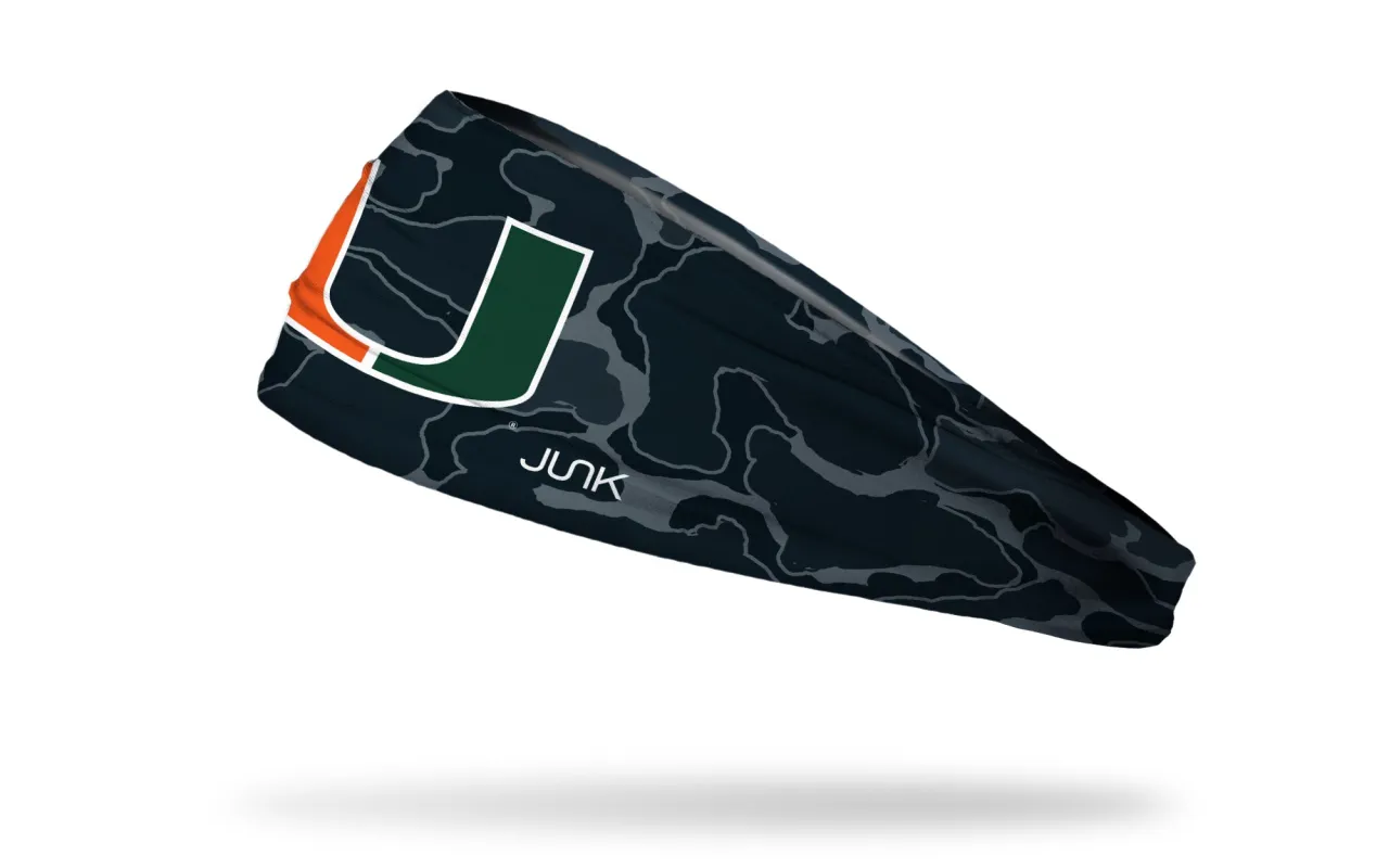 University of Miami: Camo Black Big Bang Lite Headband sold by JUNK Brands