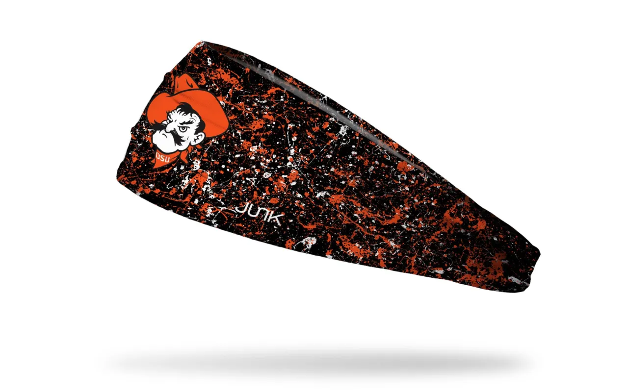 Oklahoma State University: Pistol Pete Splatter Big Bang Lite Headband sold by JUNK Brands