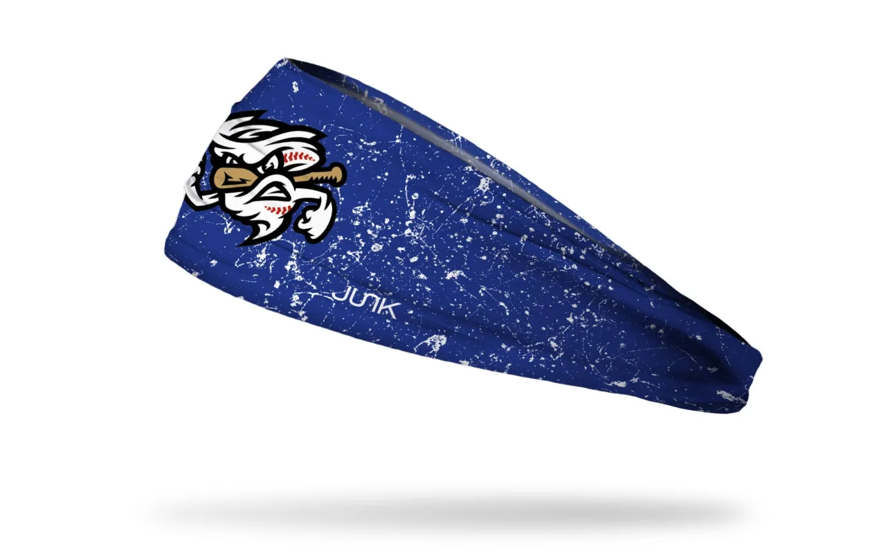 Omaha Storm Chasers: Splatter Blue Big Bang Lite Headband made by JUNK Brands