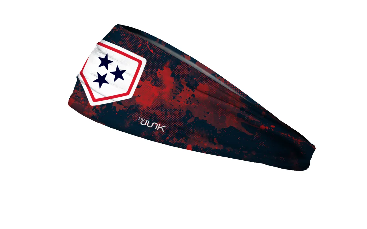 Nashville Sounds: Red Navy Grunge Big Bang Lite Headband made by JUNK Brands