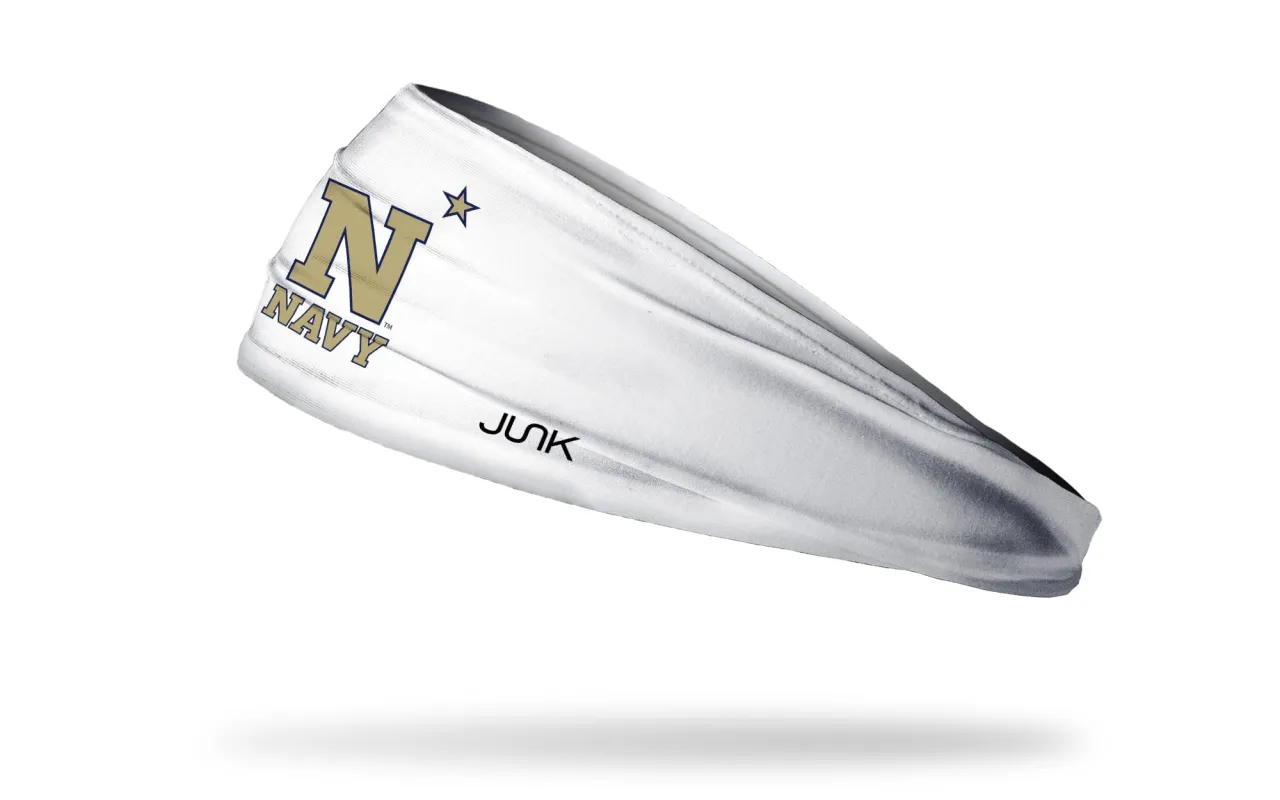 Navy Midshipmen: White Big Bang Lite Headband made by JUNK Brands