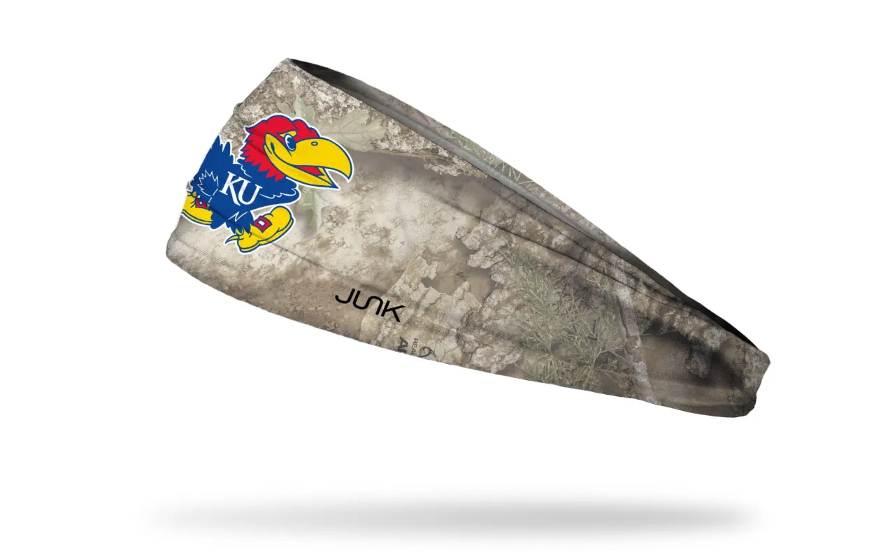 University of Kansas: Realtree Faded APX Big Bang Lite Headband made by JUNK Brands