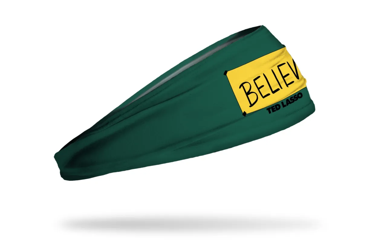 Ted Lasso: Believe Forest Green Big Bang Lite Headband made by JUNK Brands