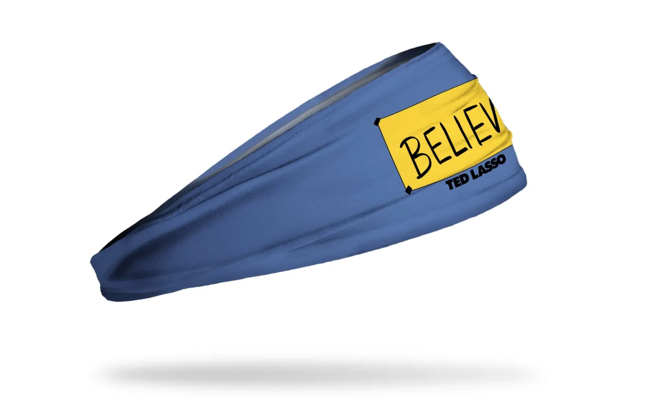 Ted Lasso: Believe Steel Blue Big Bang Lite Headband made by JUNK Brands