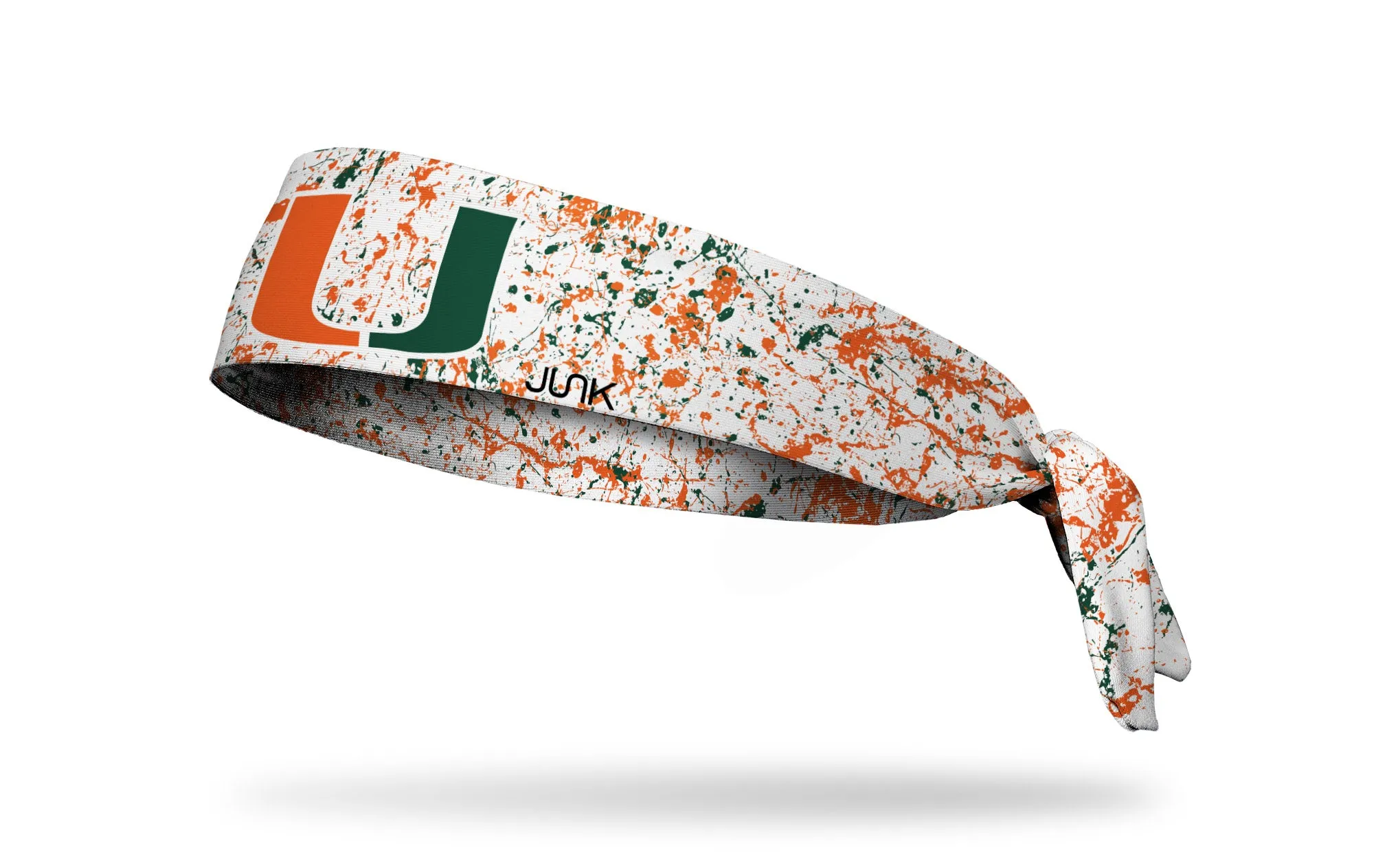 University of Miami: Splatter White Flex Tie Headband sold by JUNK Brands