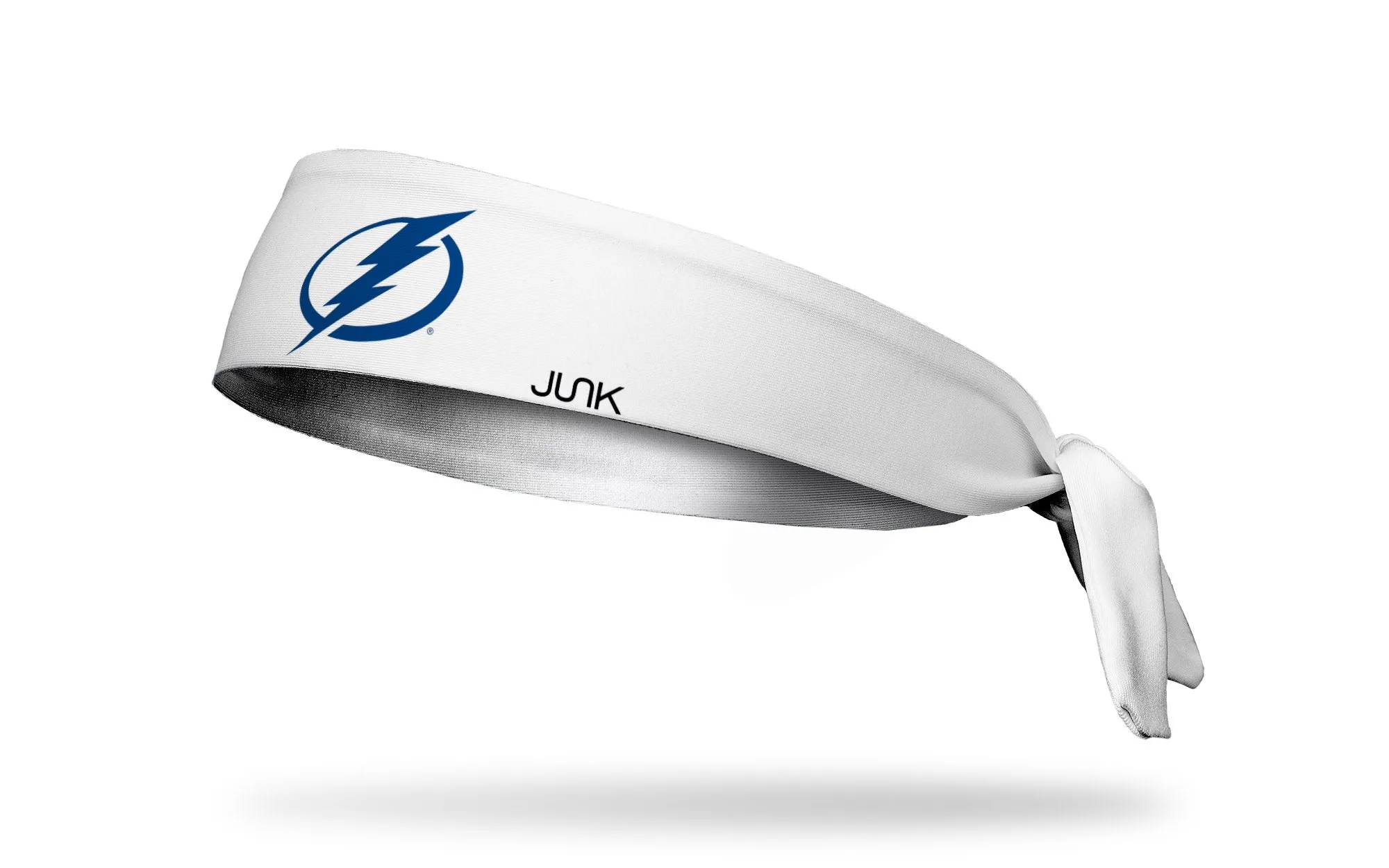 Tampa Bay Lightning: Logo White Flex Tie Headband sold by JUNK Brands