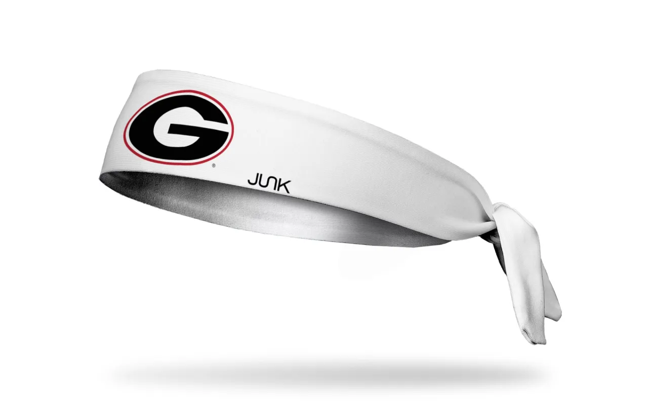 University of Georgia: Logo White Flex Tie Headband sold by JUNK Brands