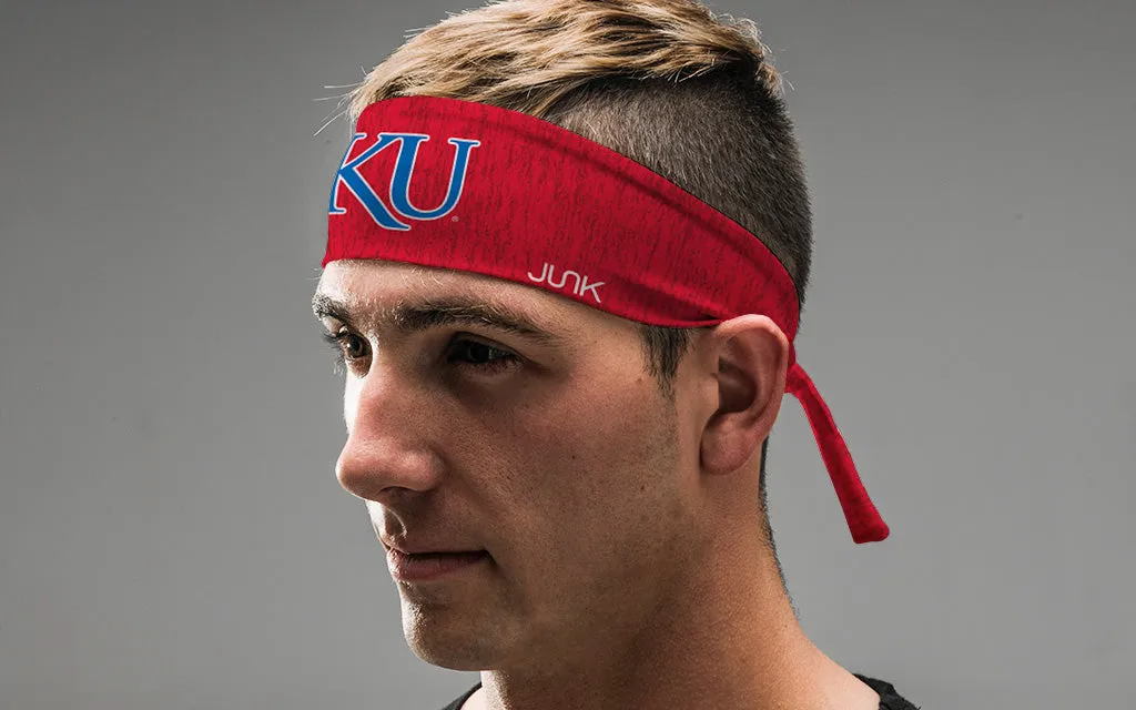 University of Kansas: KU Heathered Red Flex Tie Headband sold by JUNK Brands product image thumbnail 4