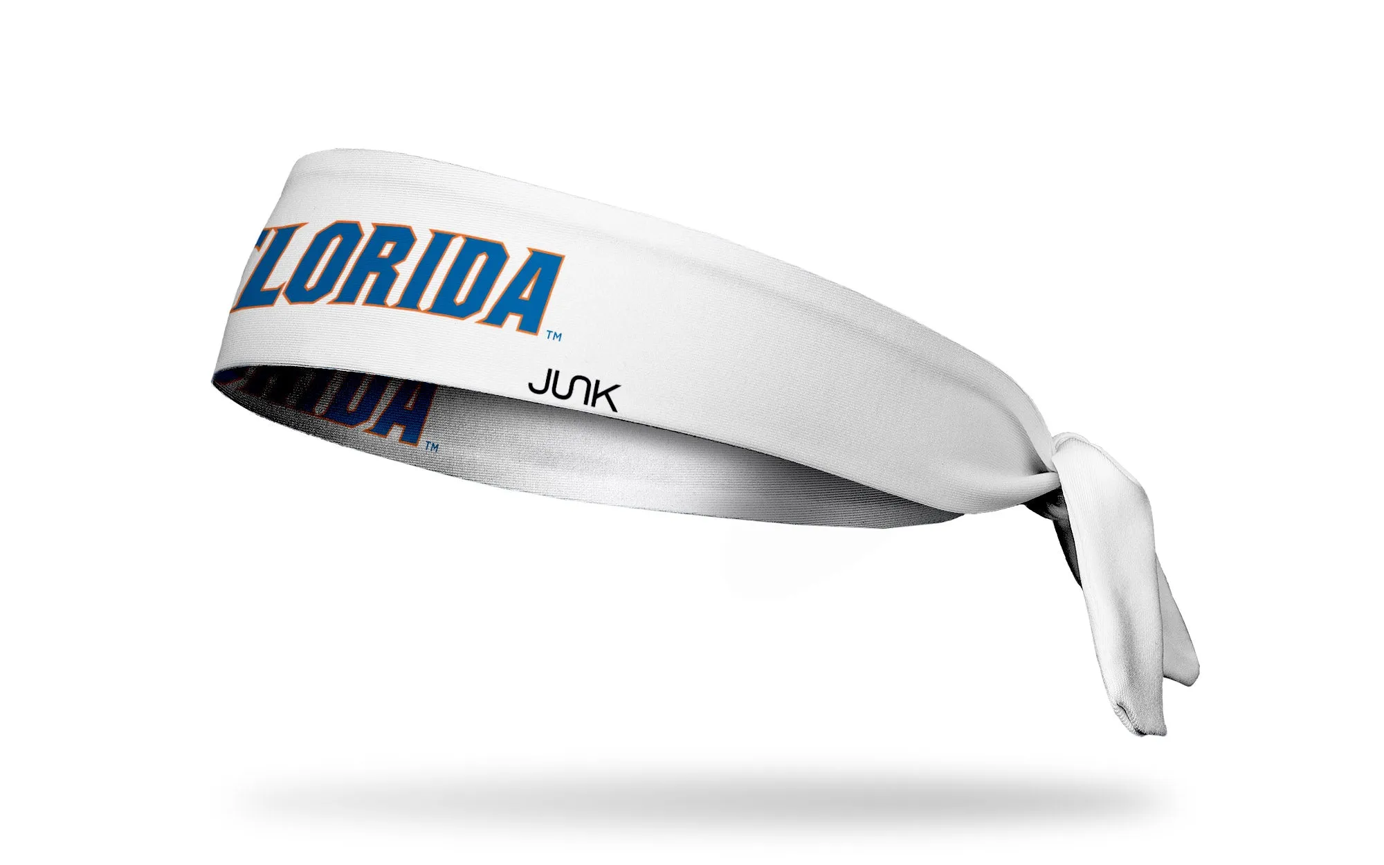 University of Florida: Wordmark White Flex Tie Headband sold by JUNK Brands
