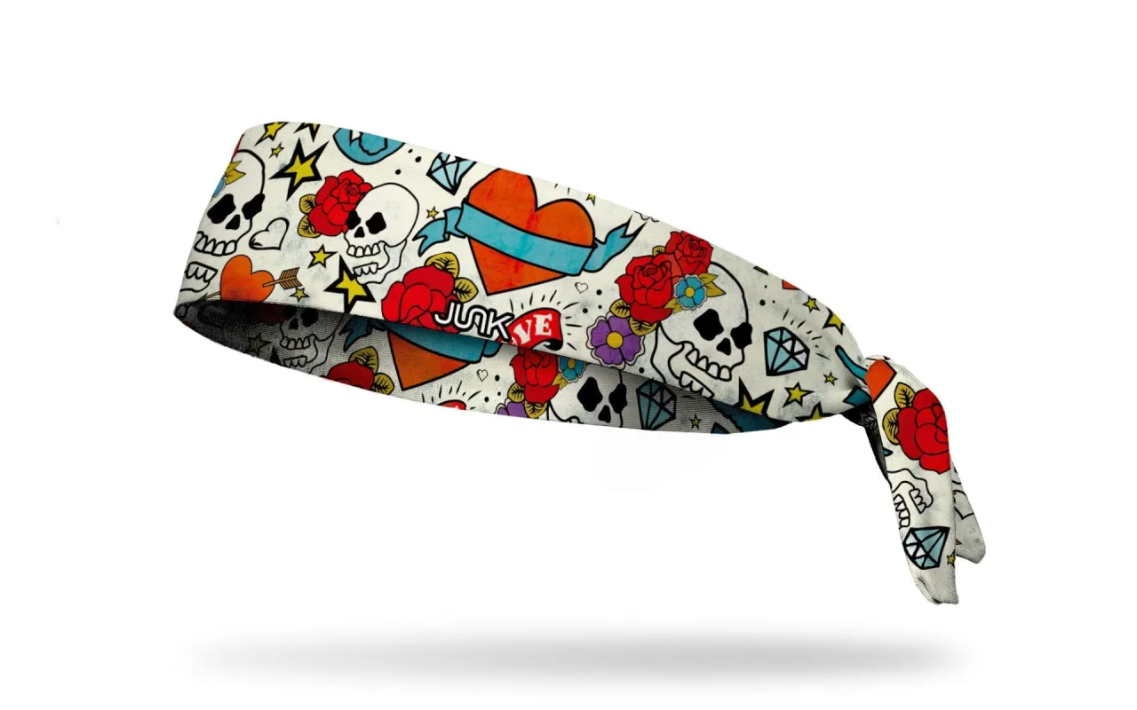 Wreckless Hearts Flex Tie Headband sold by JUNK Brands