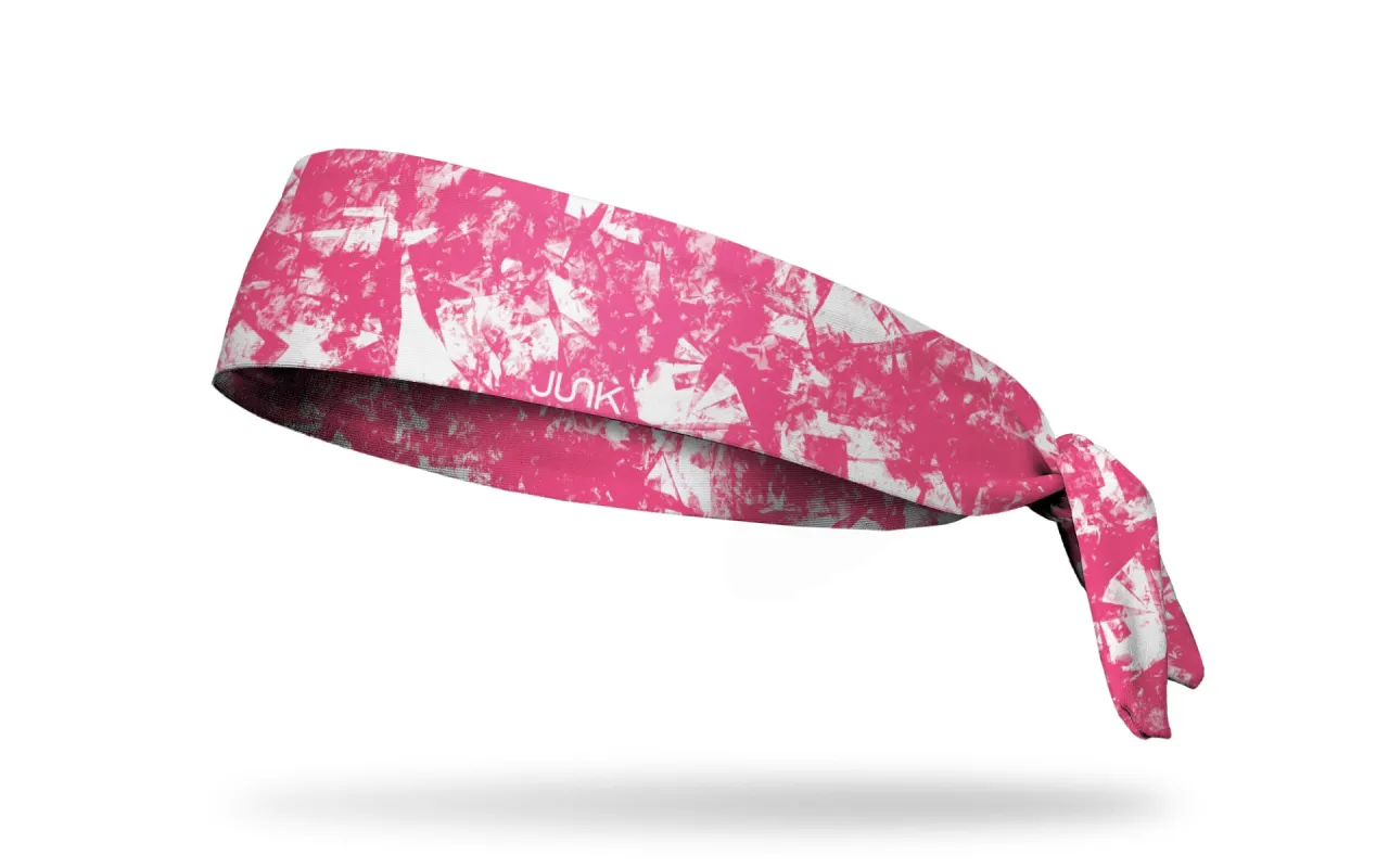 Gridiron Pink White Tie Headband sold by JUNK Brands