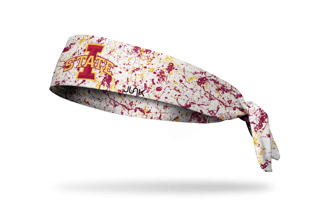 Iowa State University: Splatter White Flex Tie Headband sold by JUNK Brands