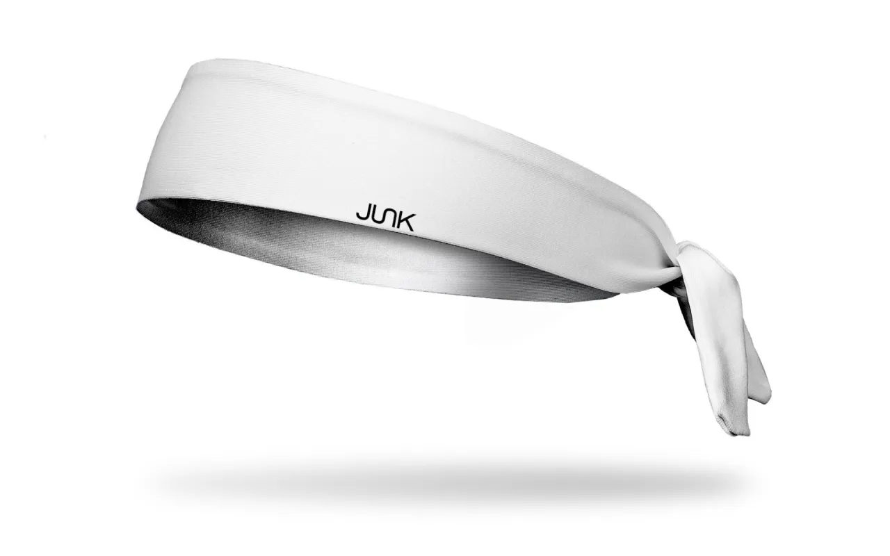 Super Chill White Flex Tie Headband sold by JUNK Brands