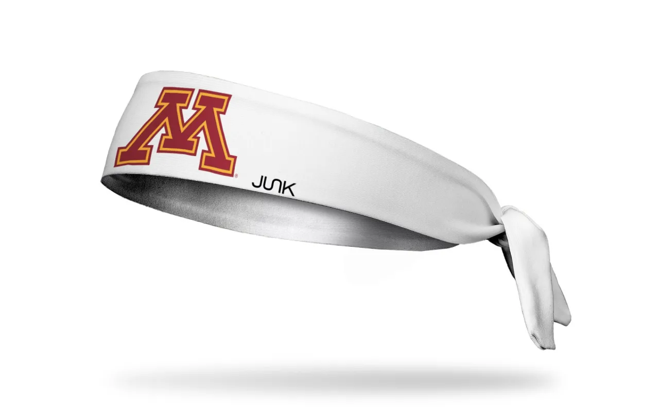 University of Minnesota: Logo White Flex Tie Headband sold by JUNK Brands