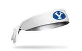Brigham Young University: Y Logo White Flex Tie Headband sold by JUNK Brands