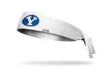 Brigham Young University: Y Logo White Flex Tie Headband sold by JUNK Brands