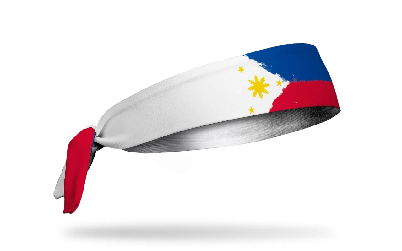 Philippines Painted Flag Flex Tie Headband sold by JUNK Brands