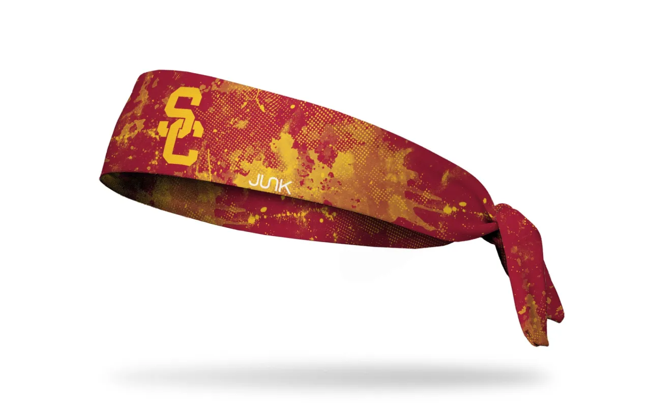 USC: Grunge Cardinal Flex Tie Headband sold by JUNK Brands