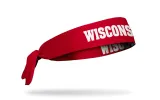University of Wisconsin: On Wisconsin Red Flex Tie Headband sold by JUNK Brands