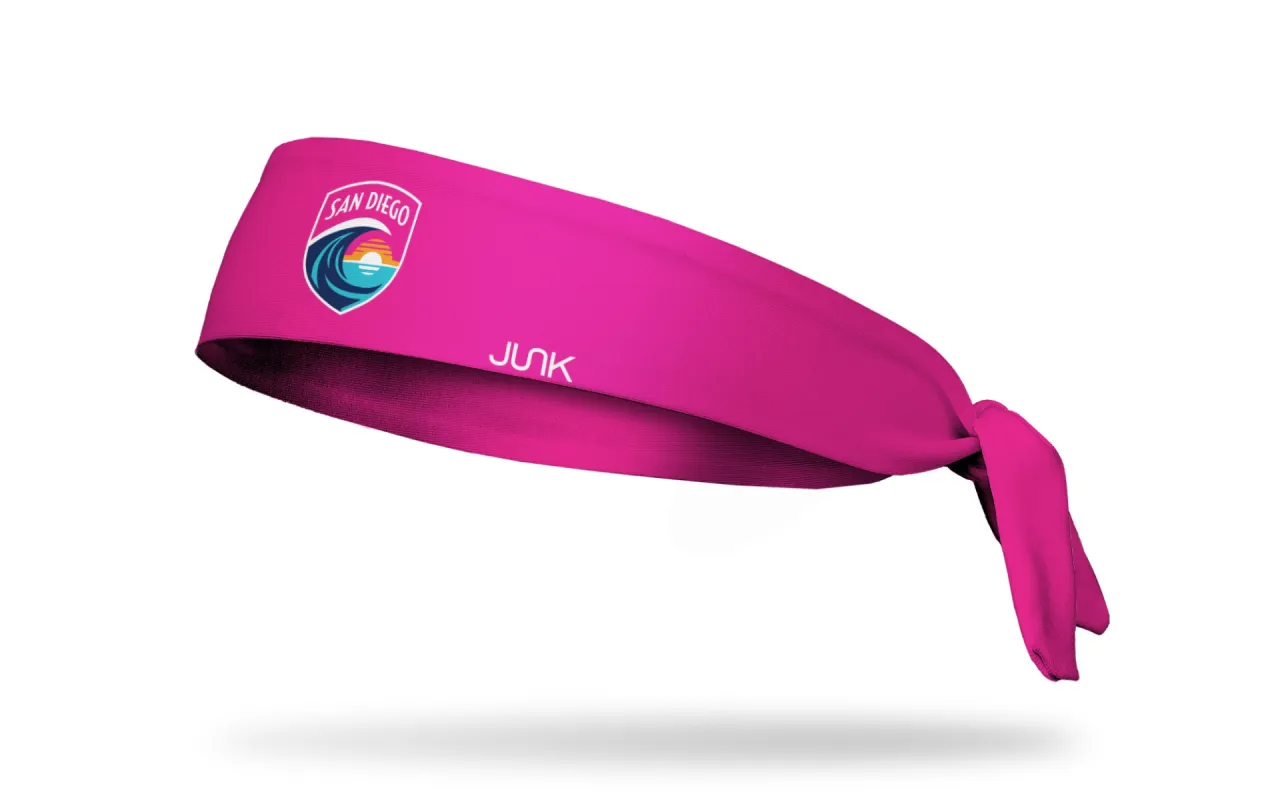 San Diego Wave FC: Logo Pink Flex Tie Headband sold by JUNK Brands