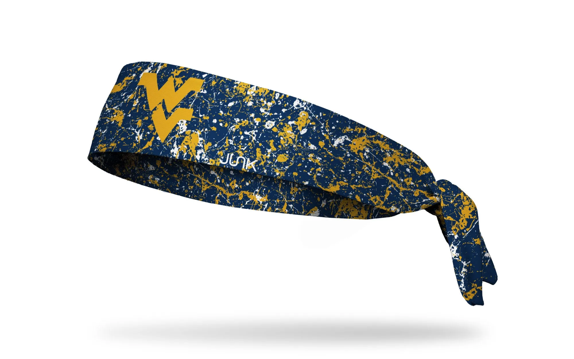 West Virginia University: Splatter Navy Flex Tie Headband sold by JUNK Brands