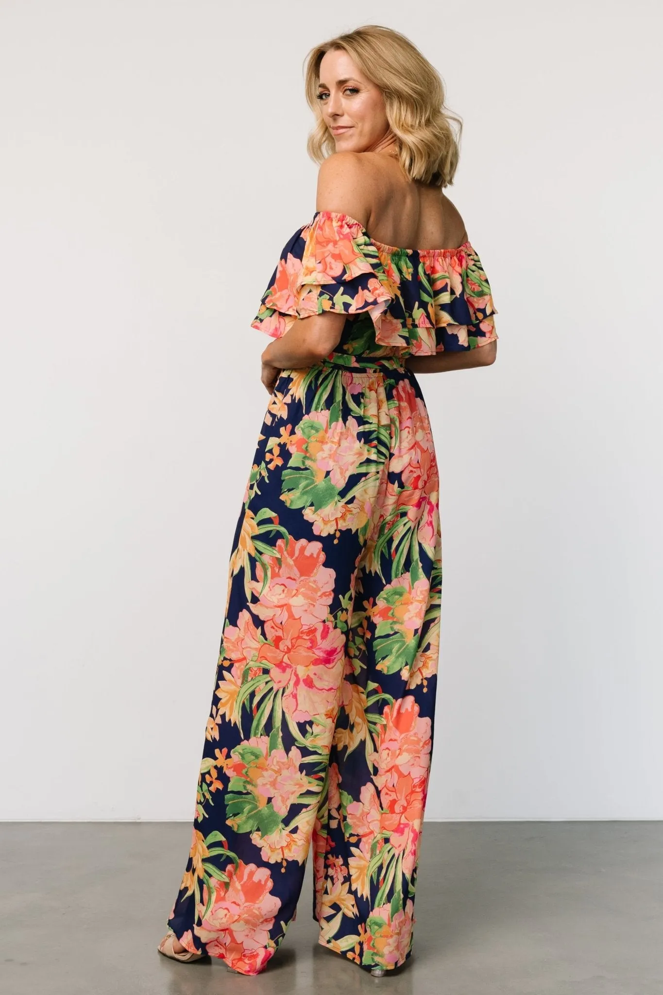 Capistrano Ruffle Jumpsuit | Navy Floral sold by Baltic Born product image thumbnail 4