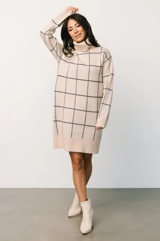 Flinders Sweater Dress | Oatmeal + Navy sold by Baltic Born