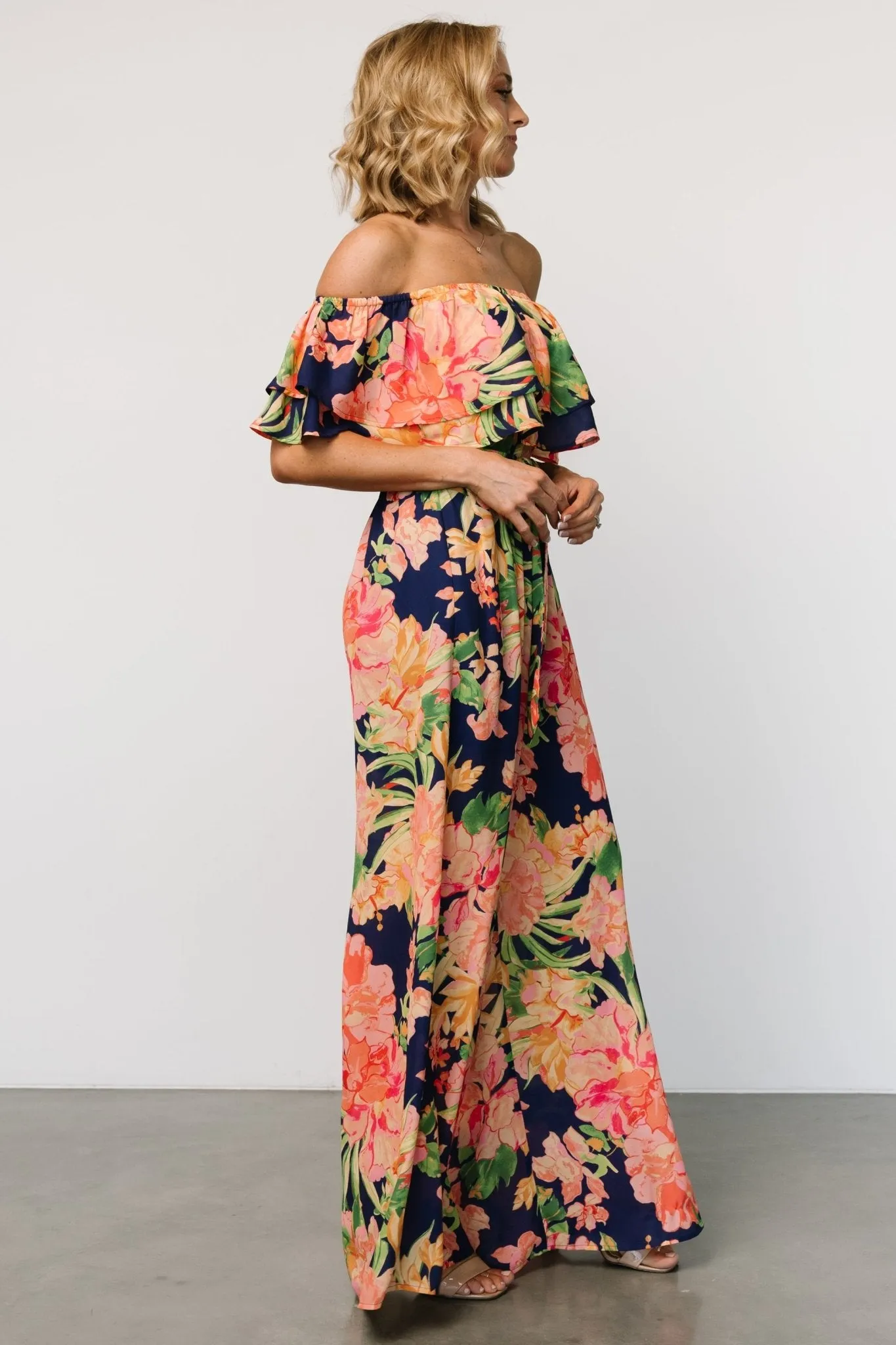 Capistrano Ruffle Jumpsuit | Navy Floral sold by Baltic Born product image thumbnail 3