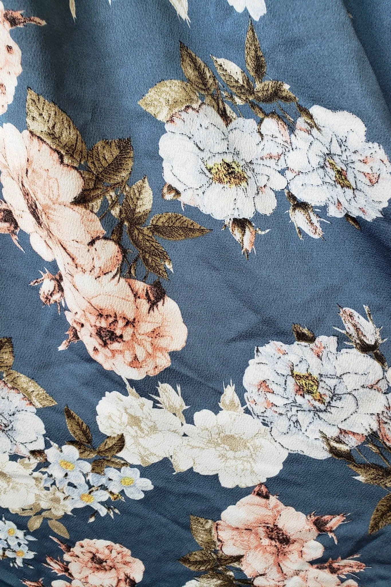 Fabric Swatch - Sicily Satin | Blue Floral sold by Baltic Born
