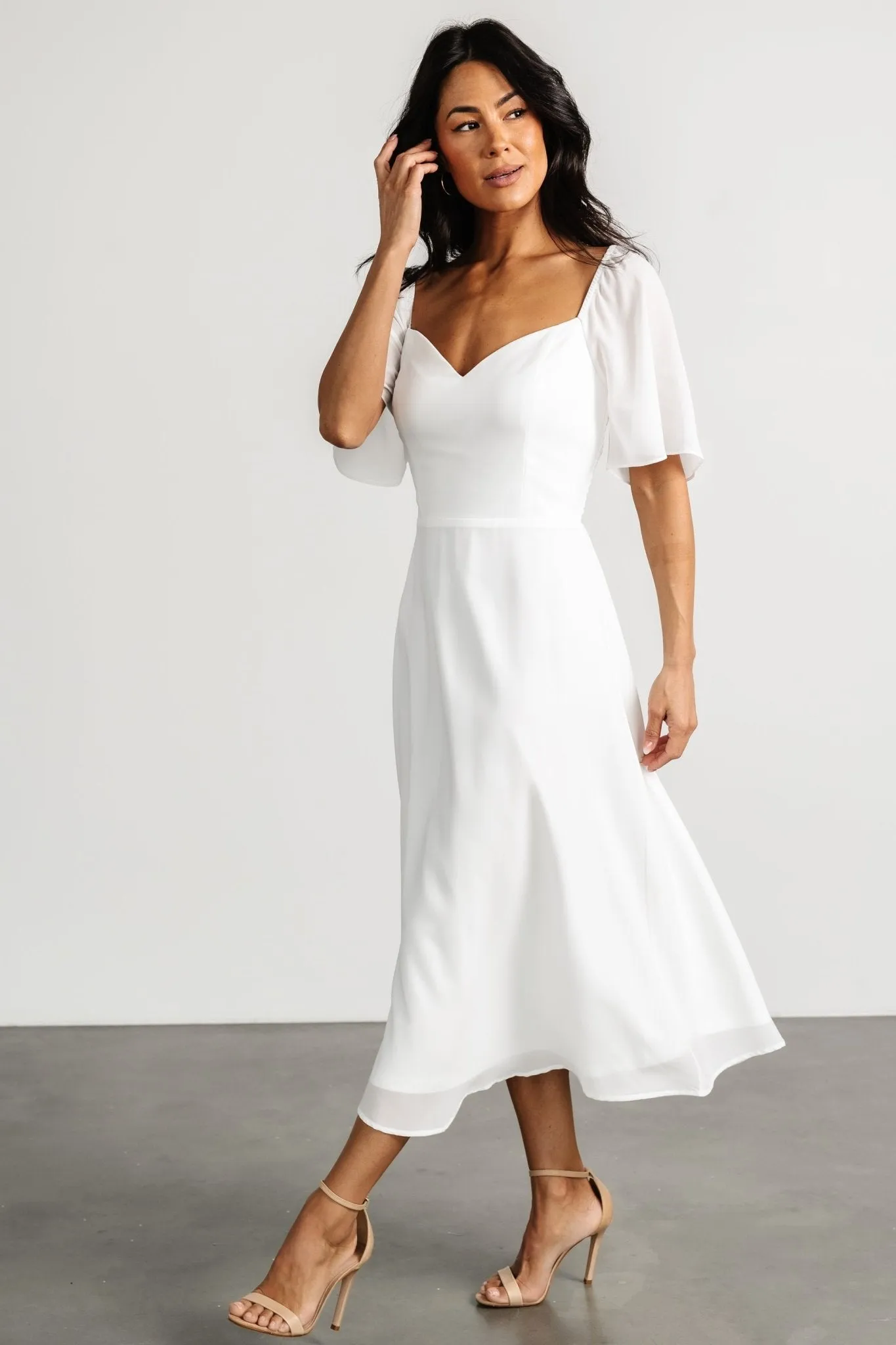 Colette Sweetheart Midi Dress | White sold by Baltic Born product image thumbnail 3