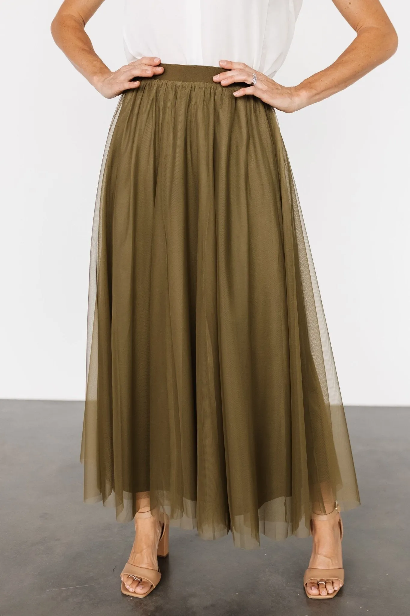 Mila Tulle Skirt | Olive sold by Baltic Born product image thumbnail 2