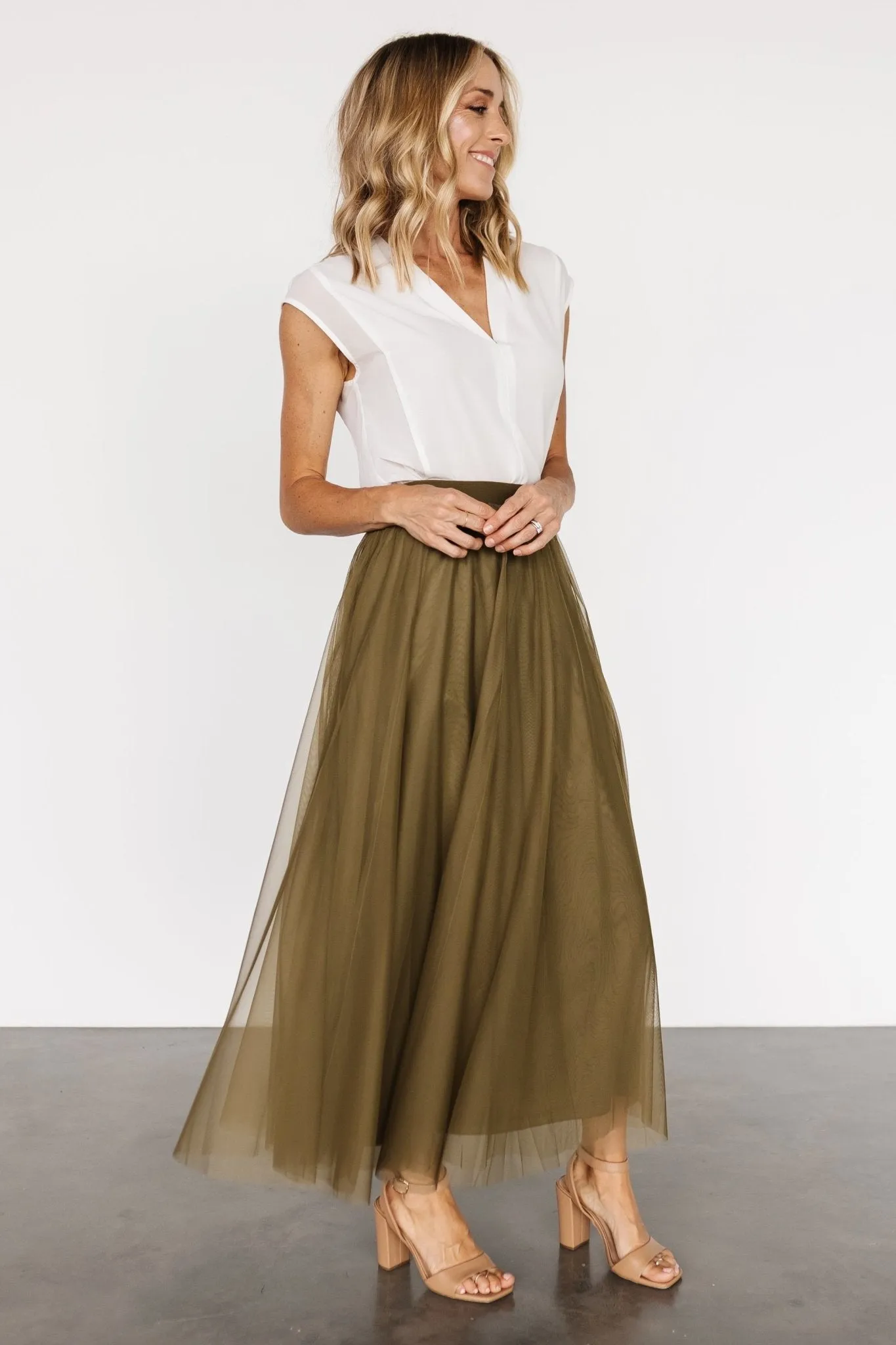 Mila Tulle Skirt | Olive sold by Baltic Born product image thumbnail 3