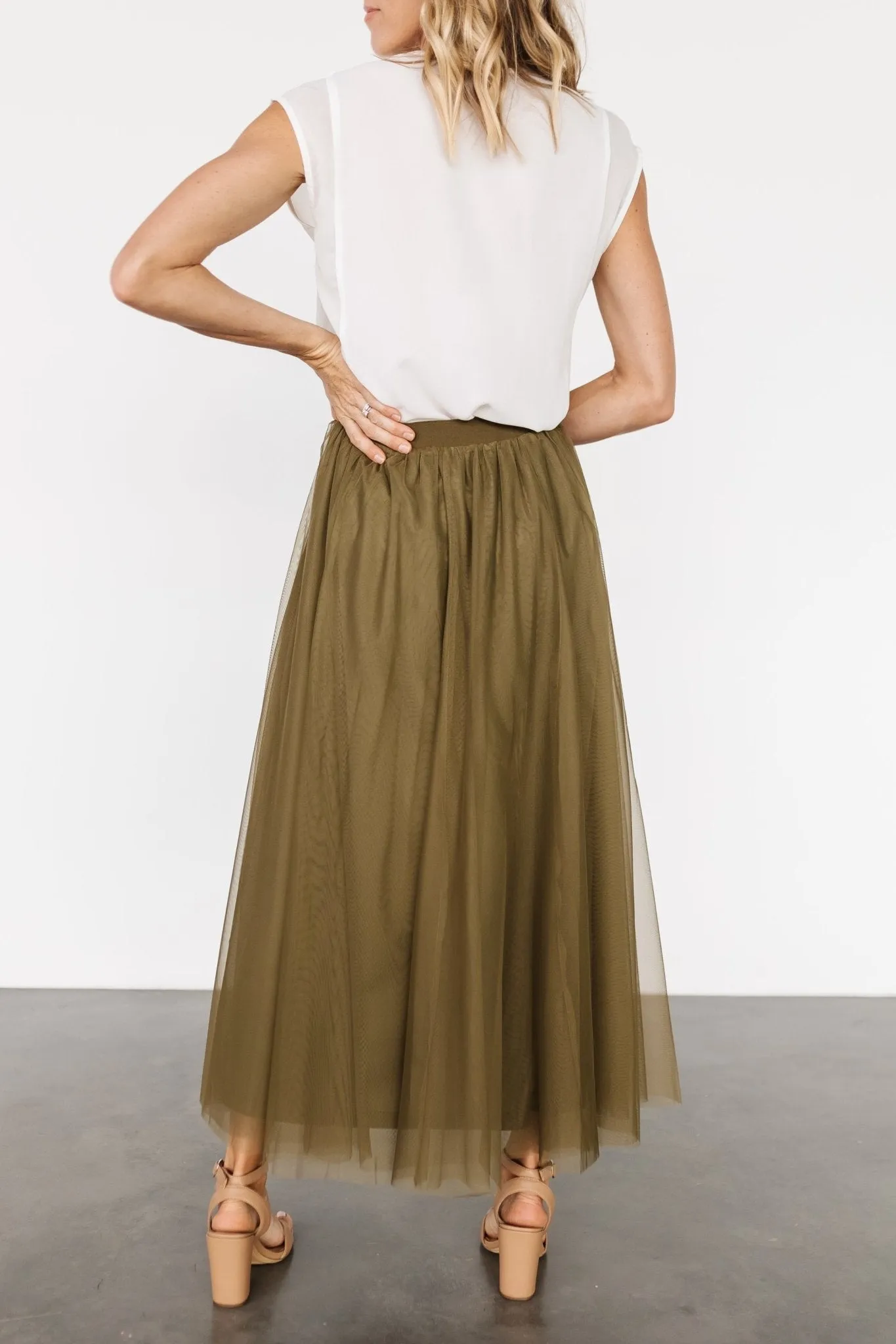 Mila Tulle Skirt | Olive sold by Baltic Born product image thumbnail 4