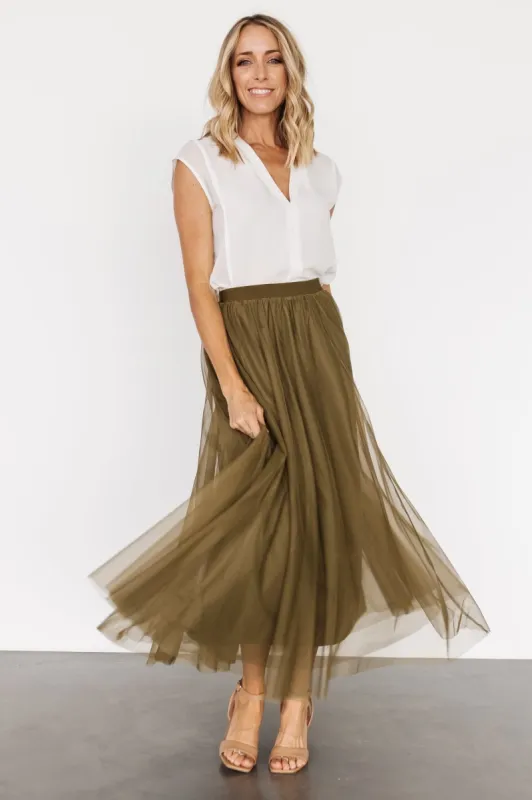 Mila Tulle Skirt | Olive sold by Baltic Born
