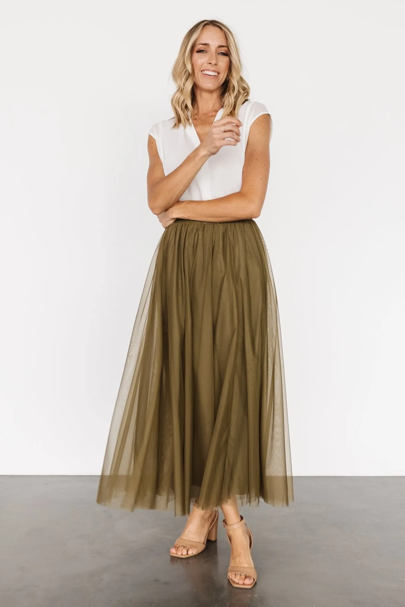 Mila Tulle Skirt | Olive sold by Baltic Born product image thumbnail 5